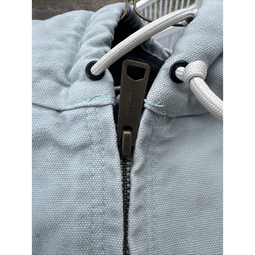 Carhartt Quilted Zip Up Workwear Jacket medium 8/10 Women’s Baby Blue Rare - Picture 8 of 11
